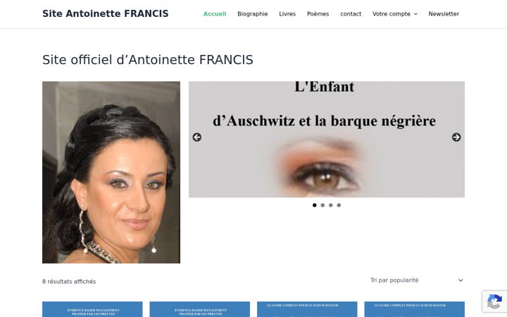Posnetek zaslona antoinettefrancis.com