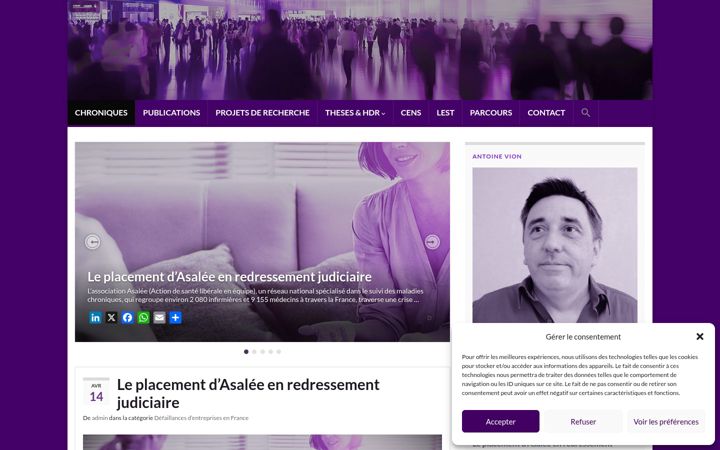 Captură de ecran a antoinevion.fr