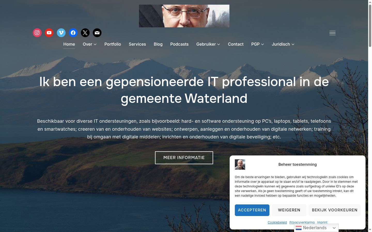 Screenshot del banner di consenso mostrato prima di qualsiasi interazione