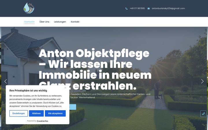 Screenshot of anton-objektpflege.de