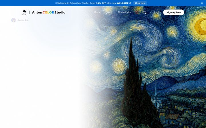 Screenshot of antoncolorstudio.com