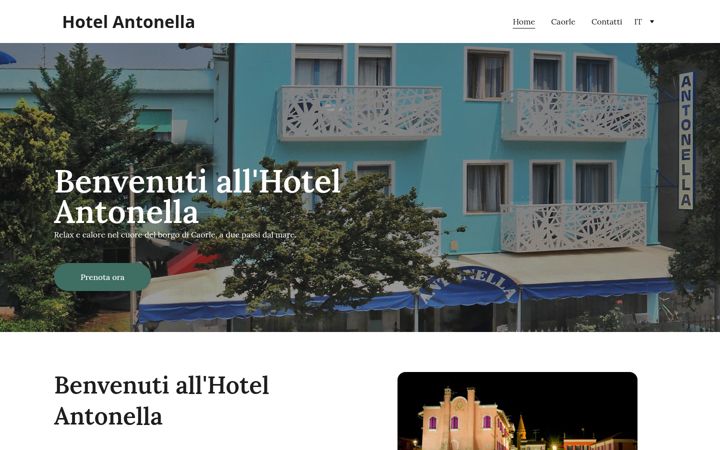 Screenshot of antonellahotelcaorle.com