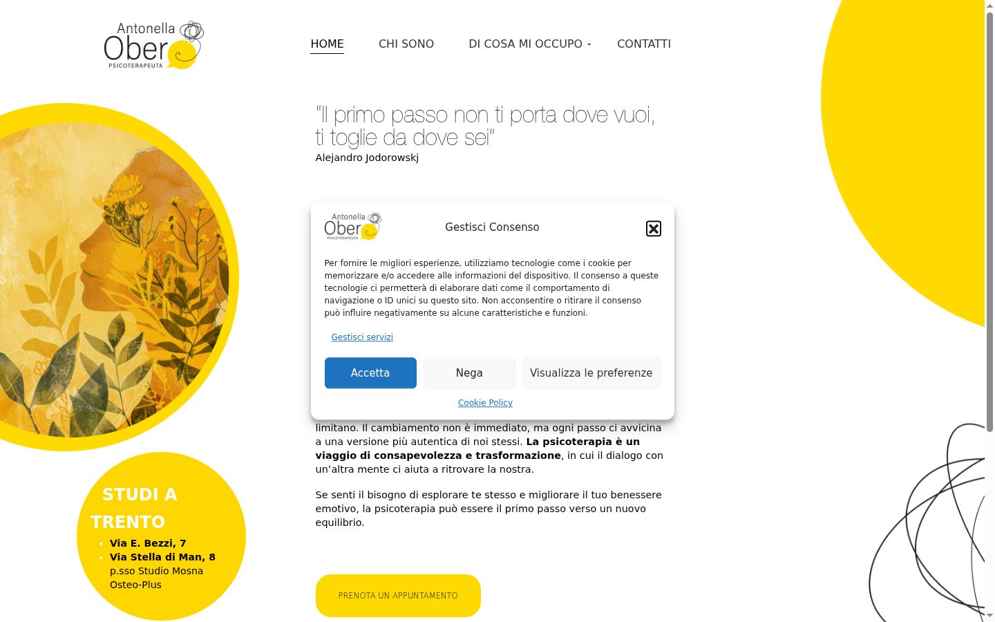 Capture d'écran de la bannière de consentement affichée avant toute interaction