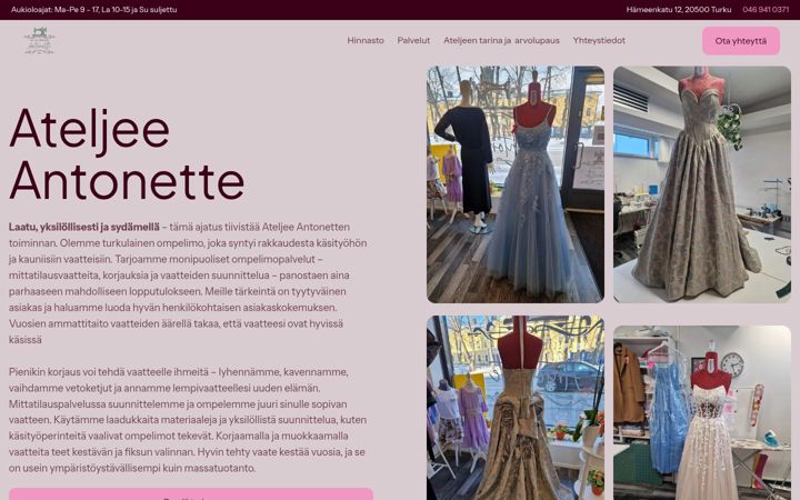Screenshot of antonette.fi