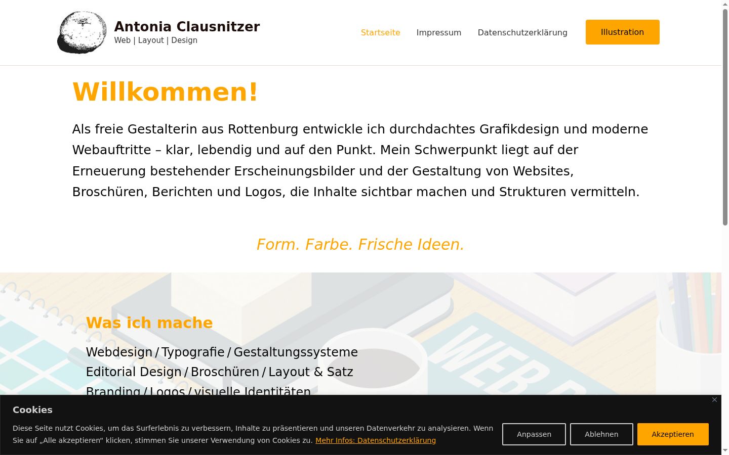 Screenshot del banner di consenso mostrato prima di qualsiasi interazione