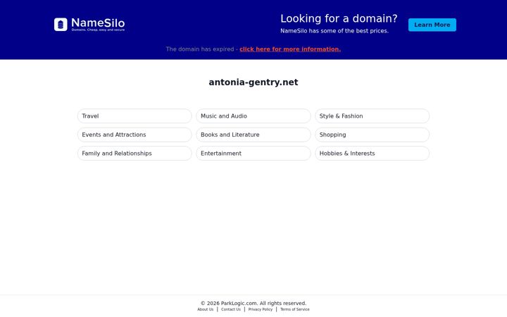 Screenshot of antonia-gentry.net