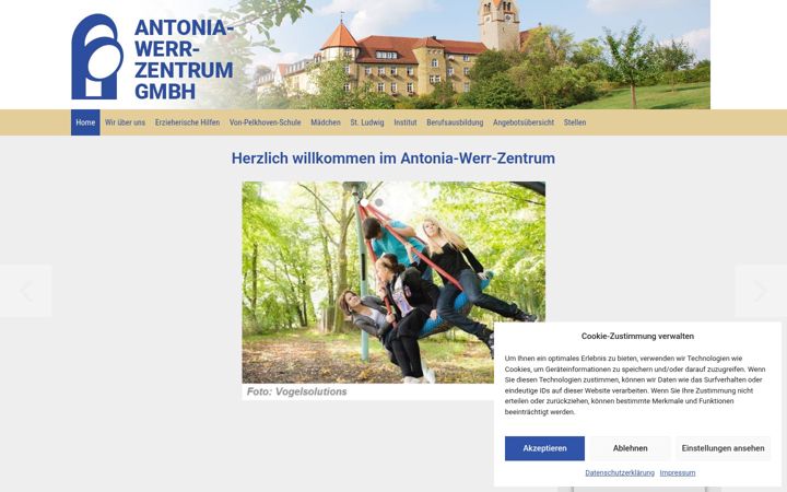 Screenshot stránky antonia-werr-zentrum.de