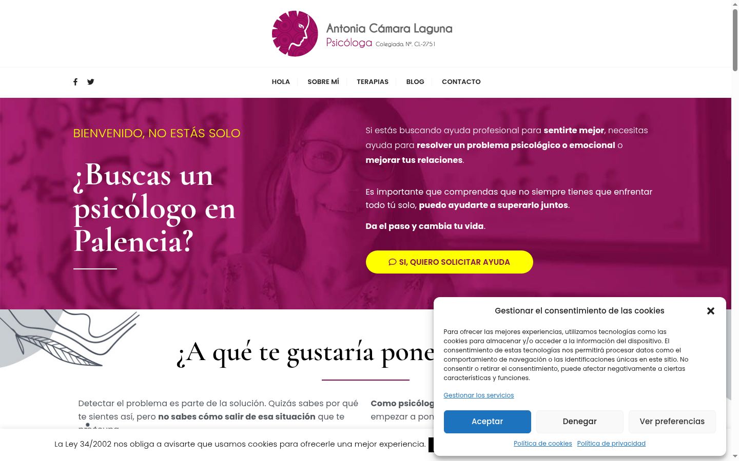 Screenshot del banner di consenso mostrato prima di qualsiasi interazione