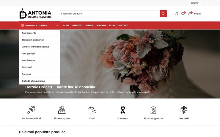 Screenshot of antoniadeluxeflowers.ro