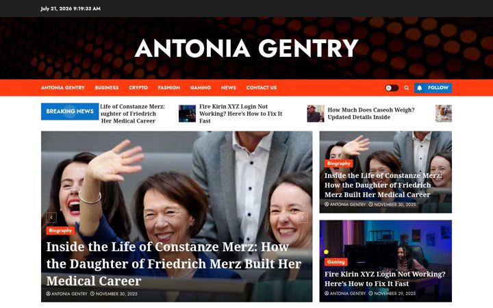 Screenshot of antoniagentry.org