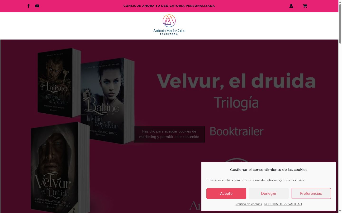 Screenshot del banner di consenso mostrato prima di qualsiasi interazione