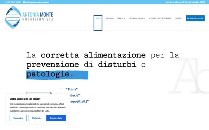 Captura de pantalla de antoniamontenutrizionista.it