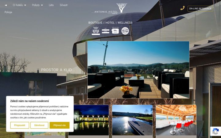 Posnetek zaslona antoniehotel.cz