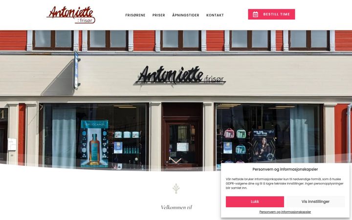 Screenshot of antoniette.no