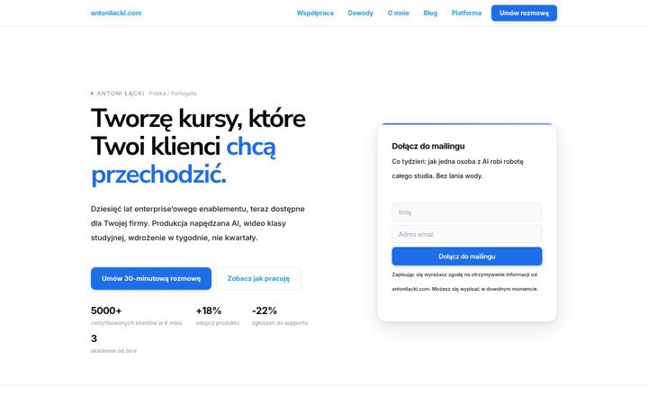 Screenshot di antonilacki.com