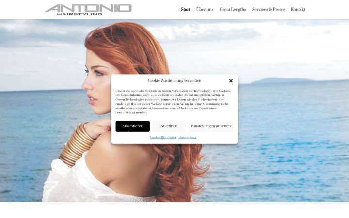 Snímek obrazovky antonio-hairstyling.de