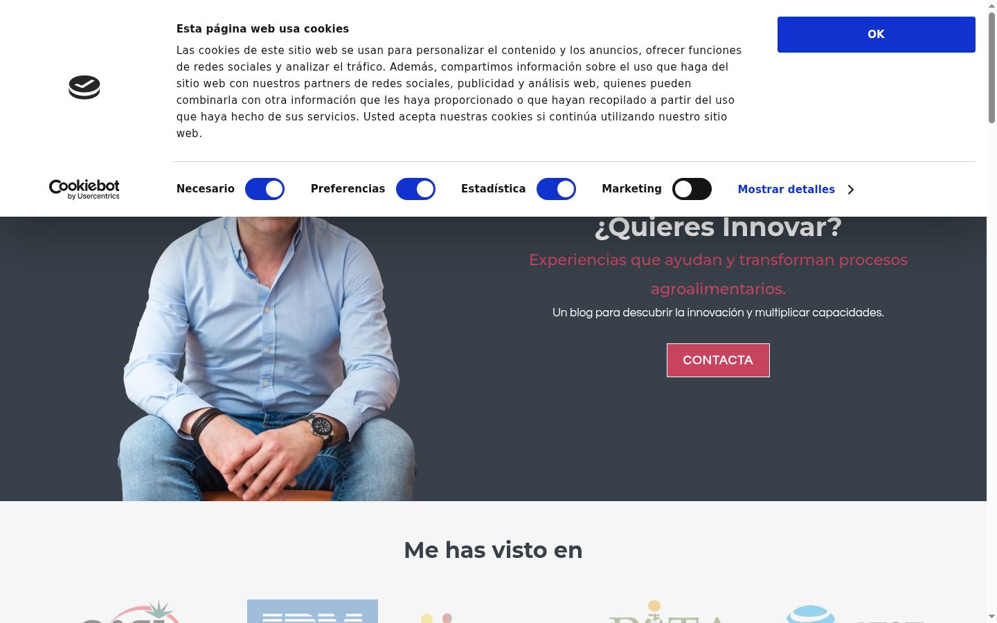 Screenshot of the consent banner shown before any interaction