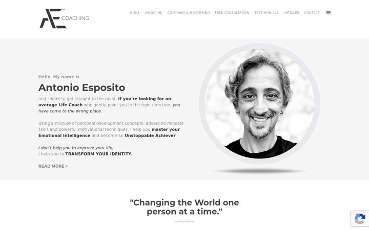 Screenshot of antonioespositocoaching.com