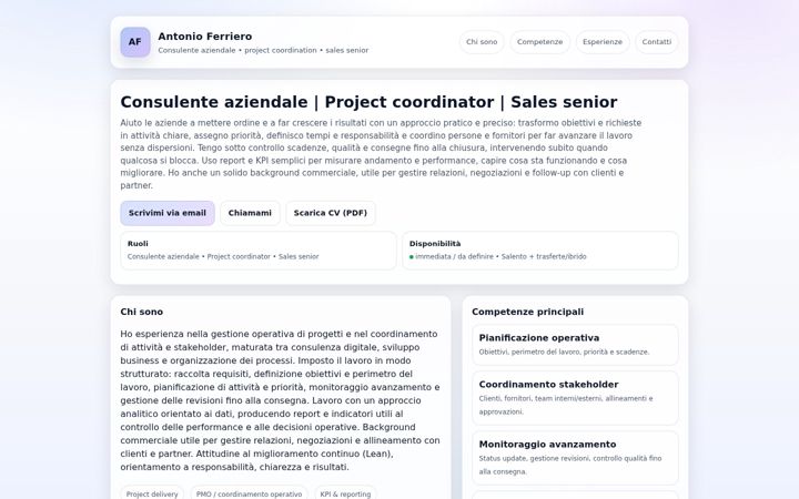 Screenshot of antonioferriero.it