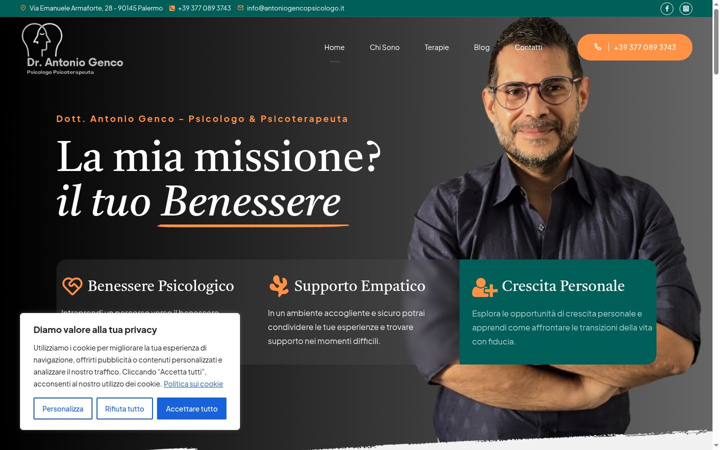 Screenshot of the consent banner shown before any interaction