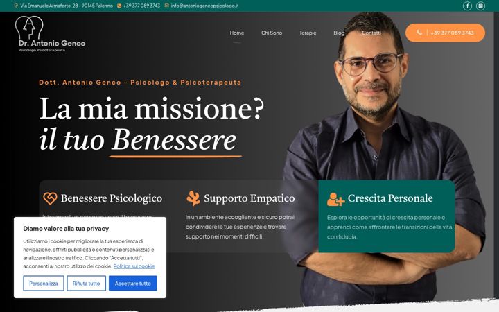Screenshot of antoniogencopsicologo.it