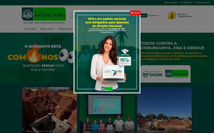 Screenshot of antoniojoao.ms.gov.br