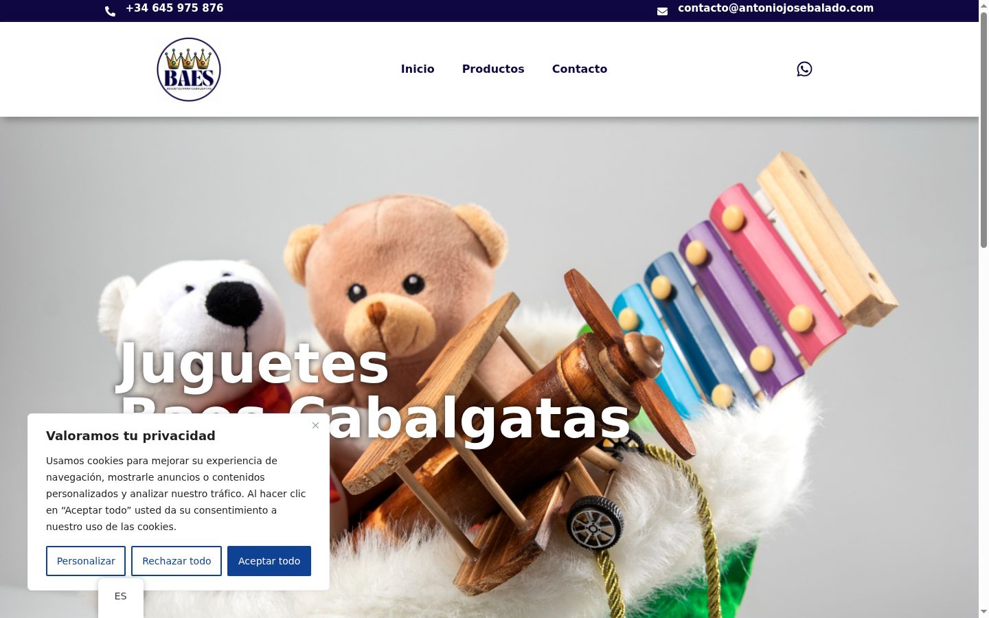 Screenshot of the consent banner shown before any interaction