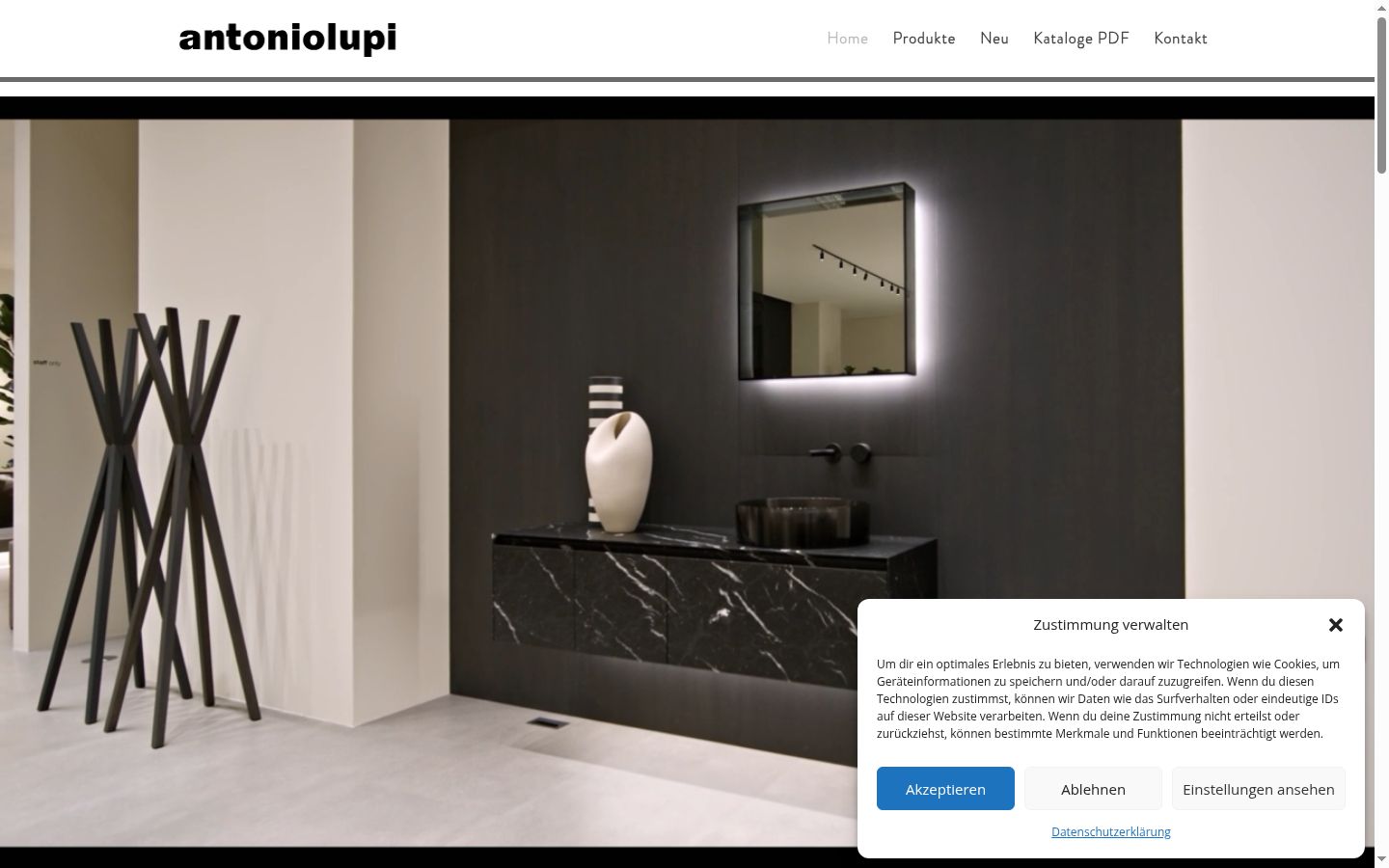 Screenshot del banner di consenso mostrato prima di qualsiasi interazione