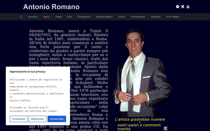 Screenshot of antonioromano.com