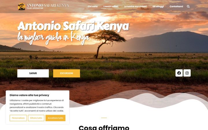 Screenshot van antoniosafarikenya.it