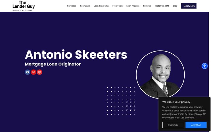 Screenshot von antonioskeeters.com