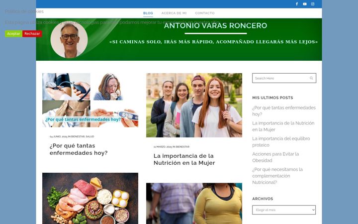 Captură de ecran a antoniovaras.es