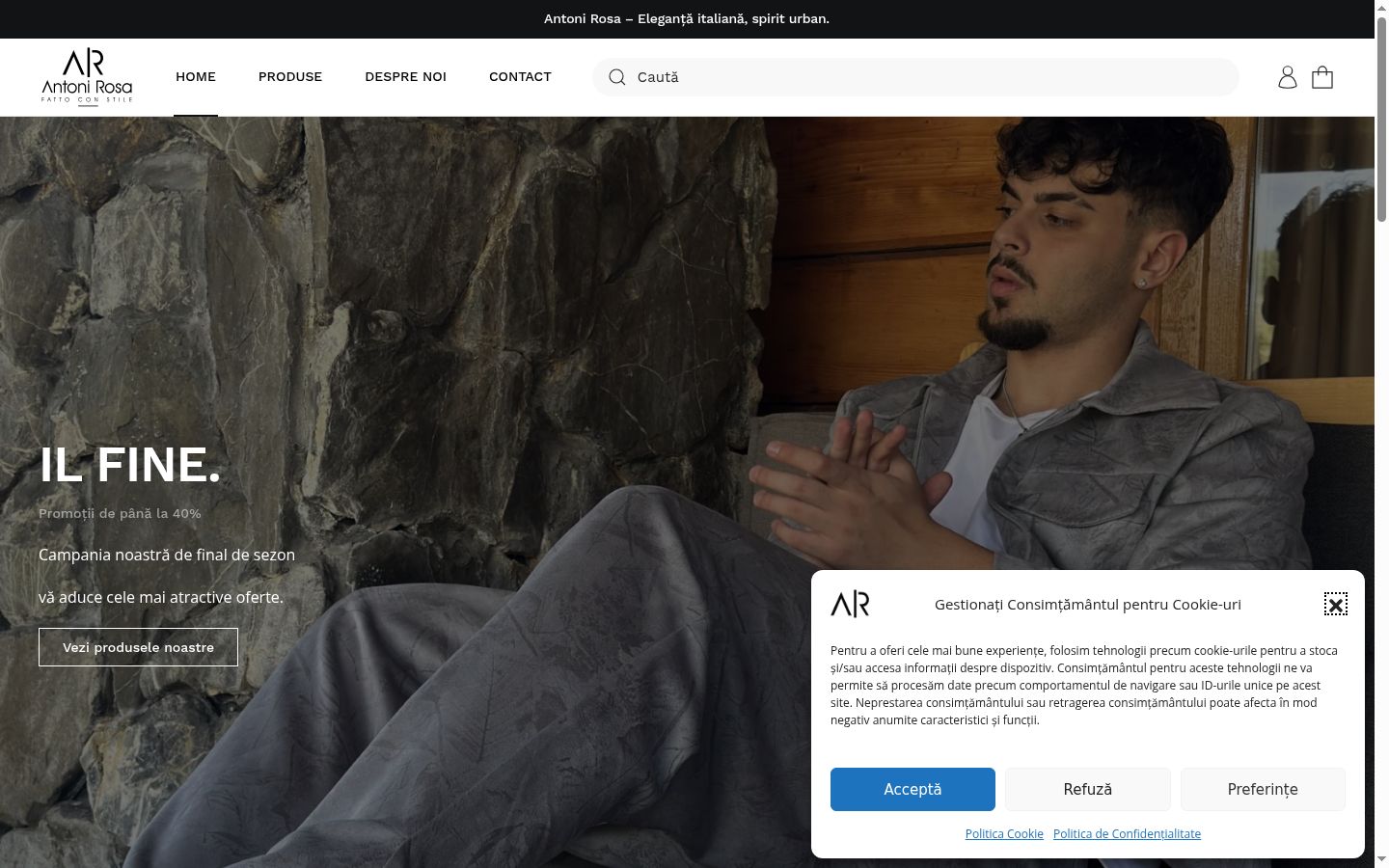Sutikimo reklamjuostės, rodytos prieš bet kokią sąveiką, ekrano kopija