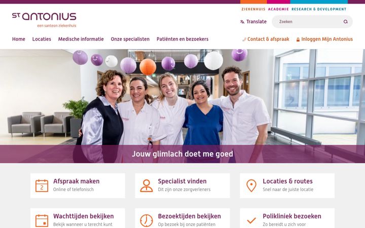 Screenshot of antoniusziekenhuis.nl