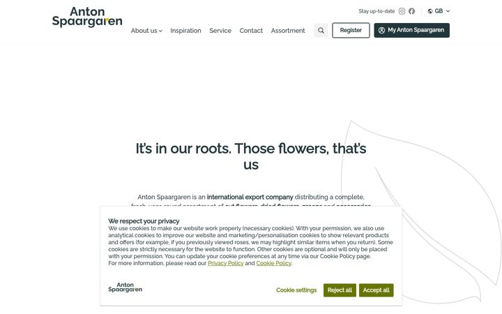Screenshot of antonspaargaren.com