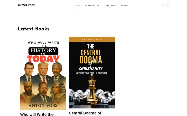 Screenshot of antonvossauthor.com