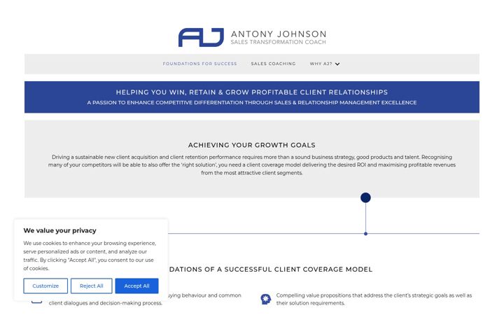 Screenshot ta' antonyjohnson.co.uk