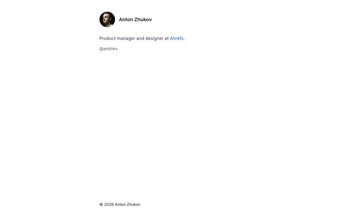 Screenshot ta' antonzhukov.com