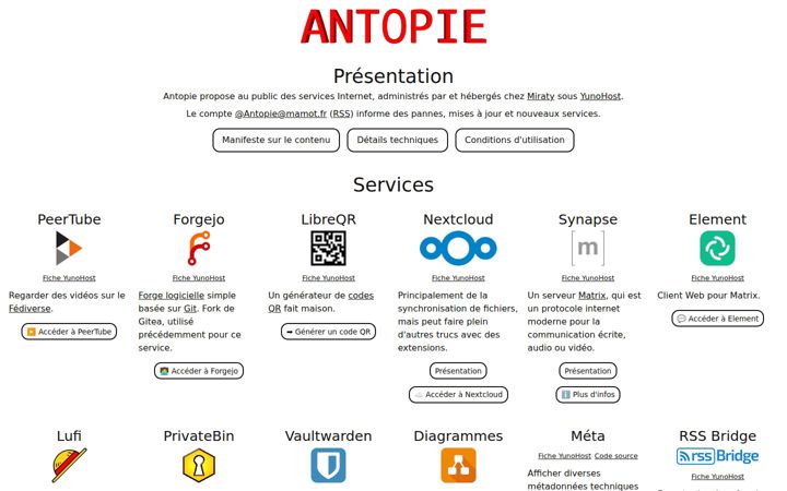 Skjámynd af antopie.org