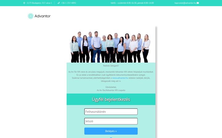 Screenshot of antor.hu