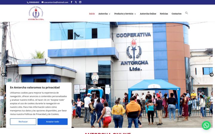 Screenshot of antorcha.fin.ec