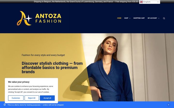 Captura de pantalla de antoza.com