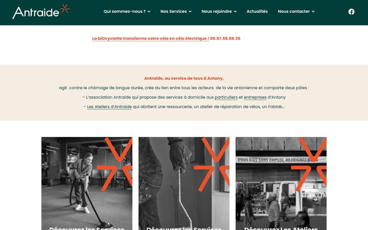 Snímek obrazovky antraide.fr