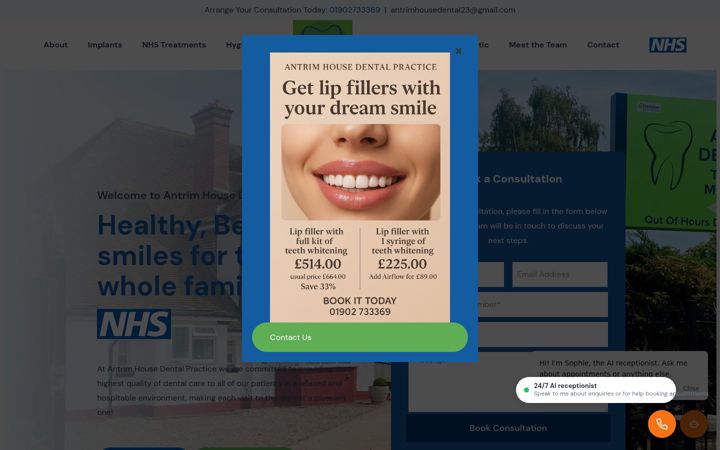 Ekrano kopija antrimhousedental.com