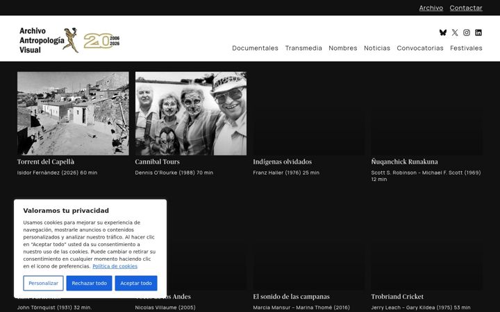 Screenshot of antropologiavisual.net