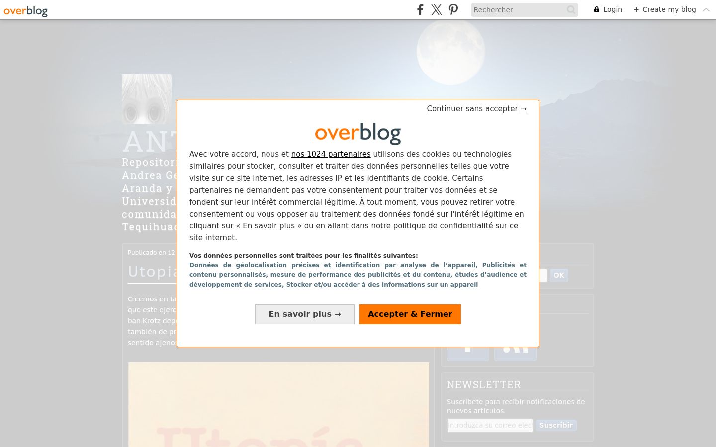 Screenshot of the consent banner shown before any interaction