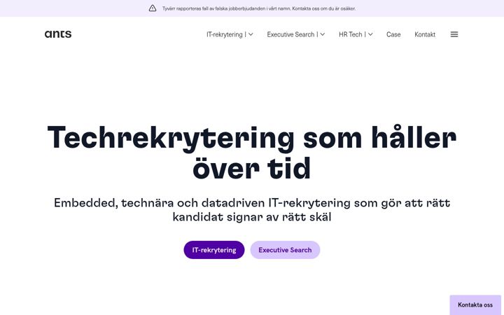 Ekrano kopija ants.se