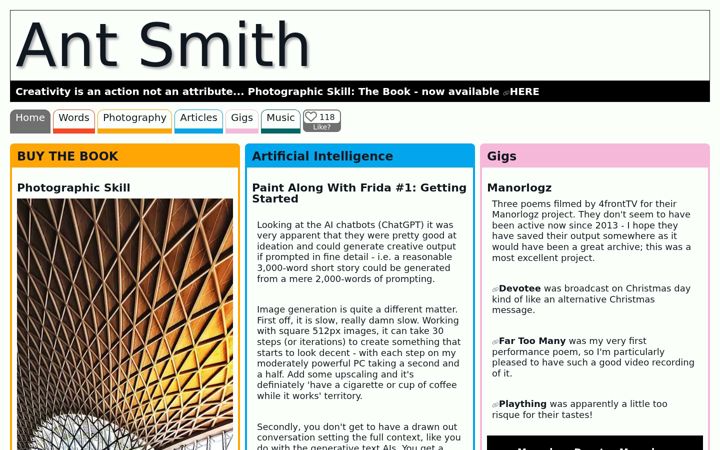 Screenshot of antsmith.net