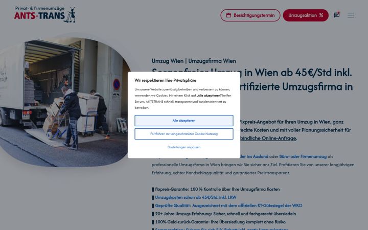 Screenshot of antstrans.at