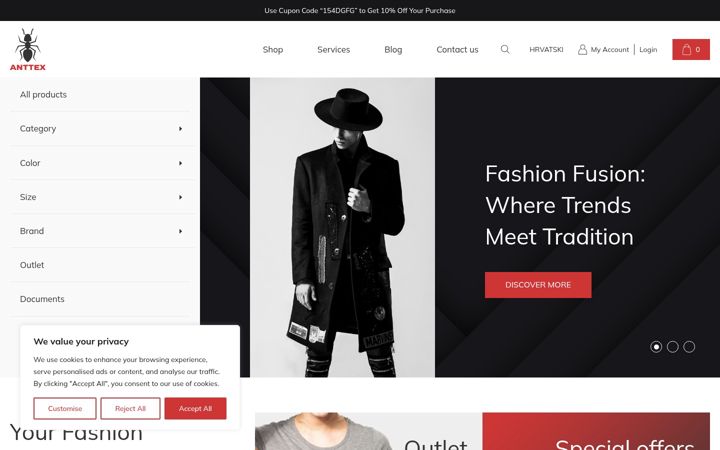 Screenshot of anttex.eu